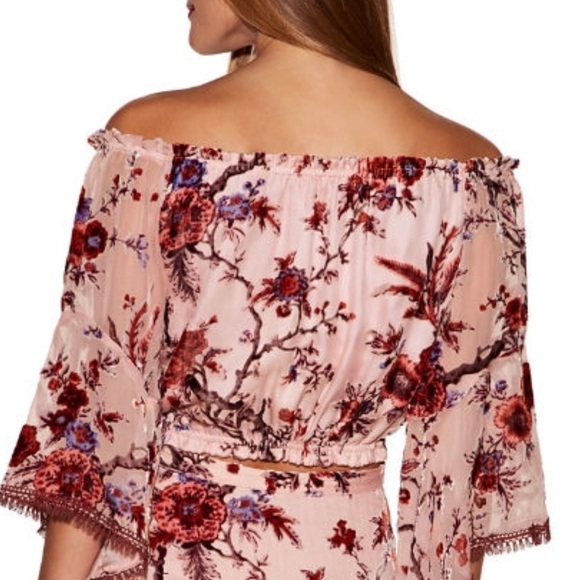 BP Floral Burnout Off-The-Shoulder Top - Picture 3 of 4